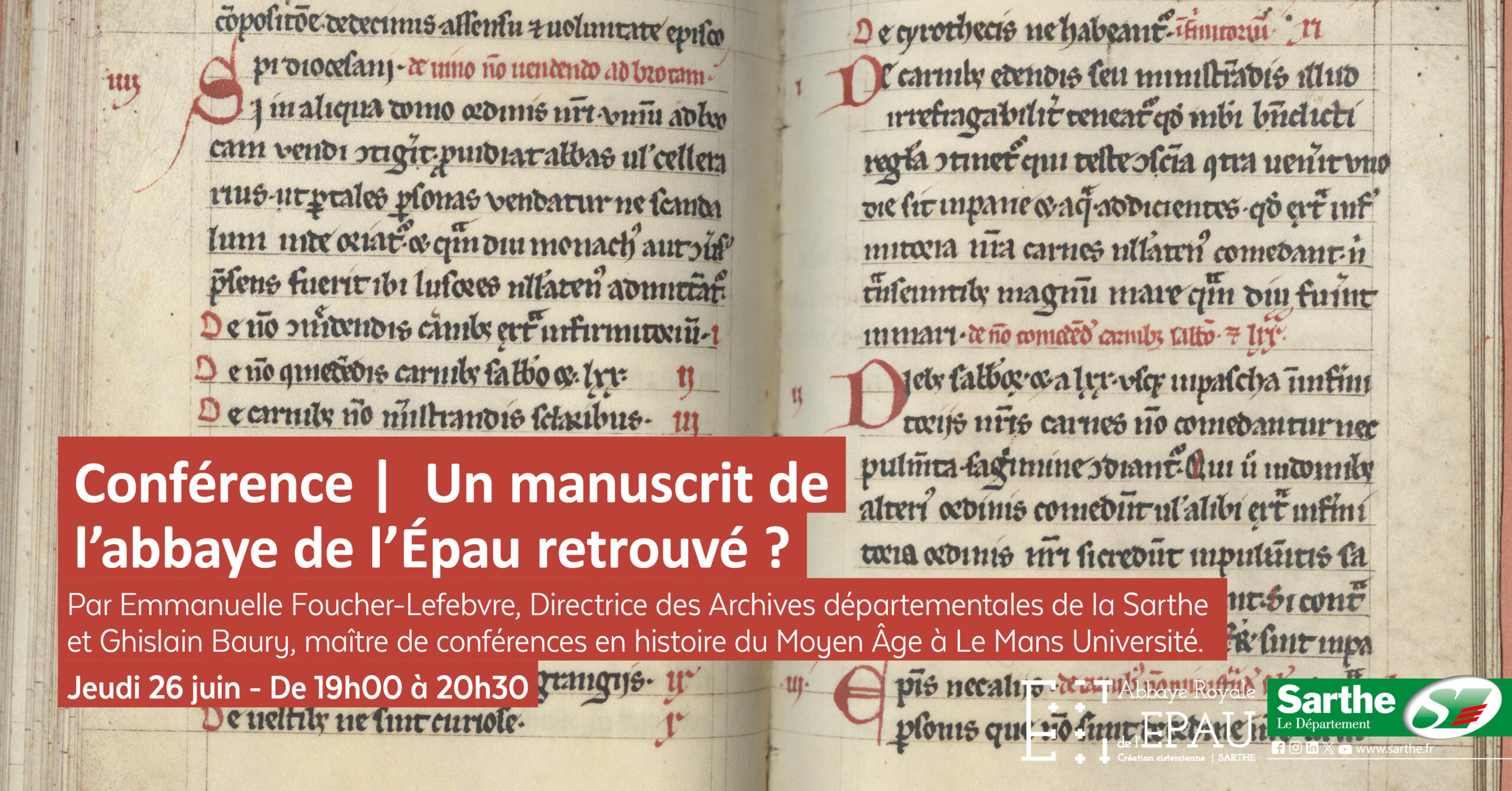 Image: Conférence : ‘‘Un Manuscrit de L’abbaye de L’epau Retrouvé ?’’